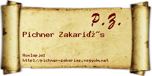 Pichner Zakariás névjegykártya